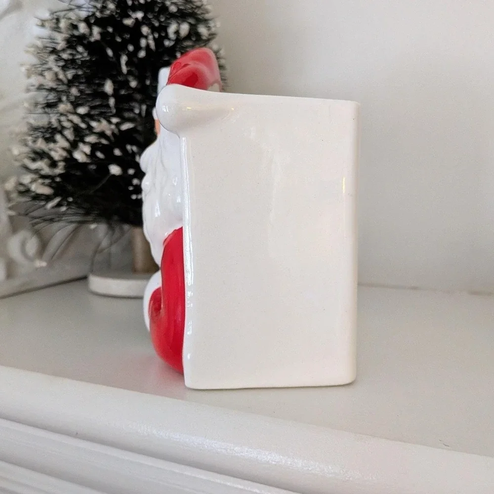 Rare Vintage Japan Ceramic Santa Claus with Present‎ Christmas Planter Kitsch